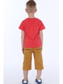 Boy\'s T-shirt with inscriptions, coral NDZ4481 - Online store - Boutique